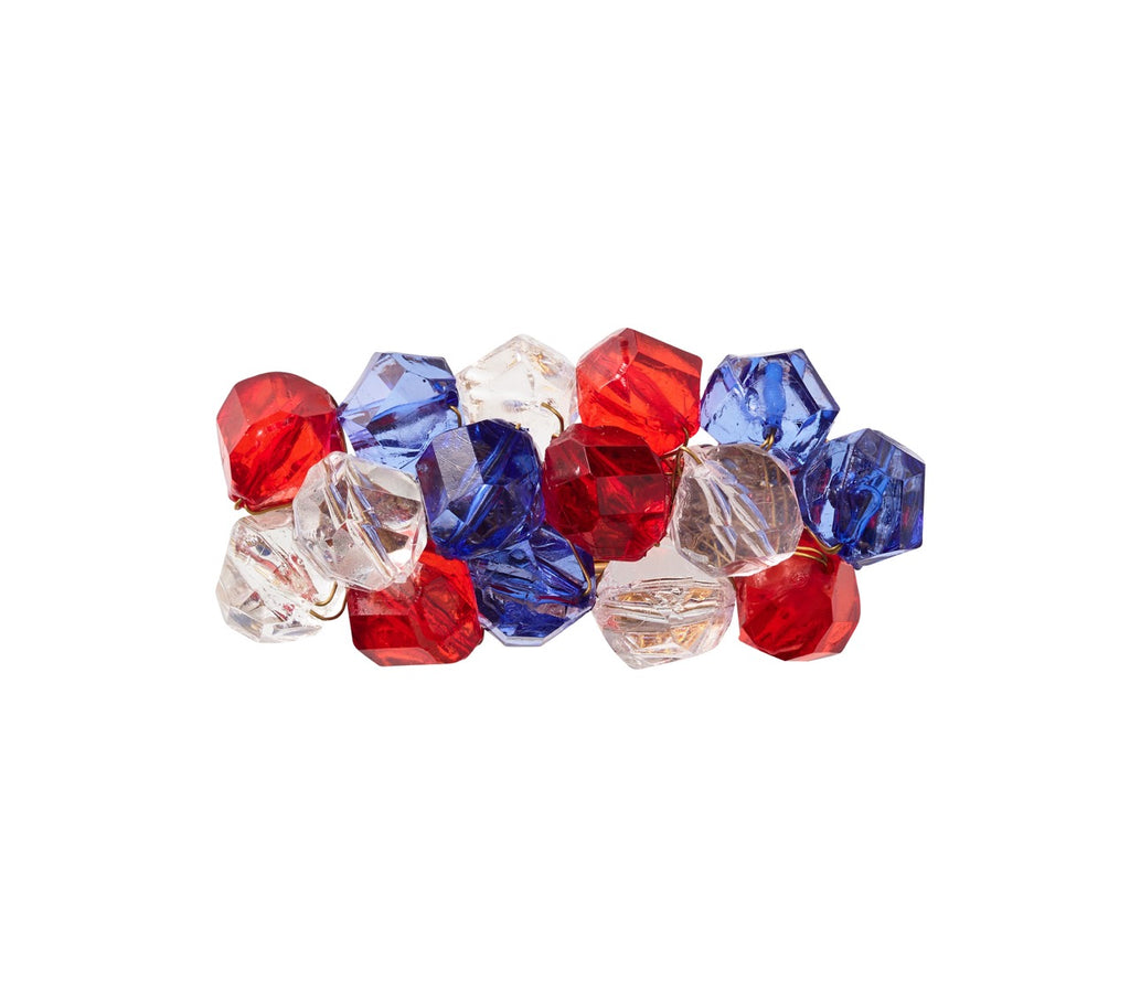 Pop Rocks Napkin Ring in Red, White & Blue,  Set of 4