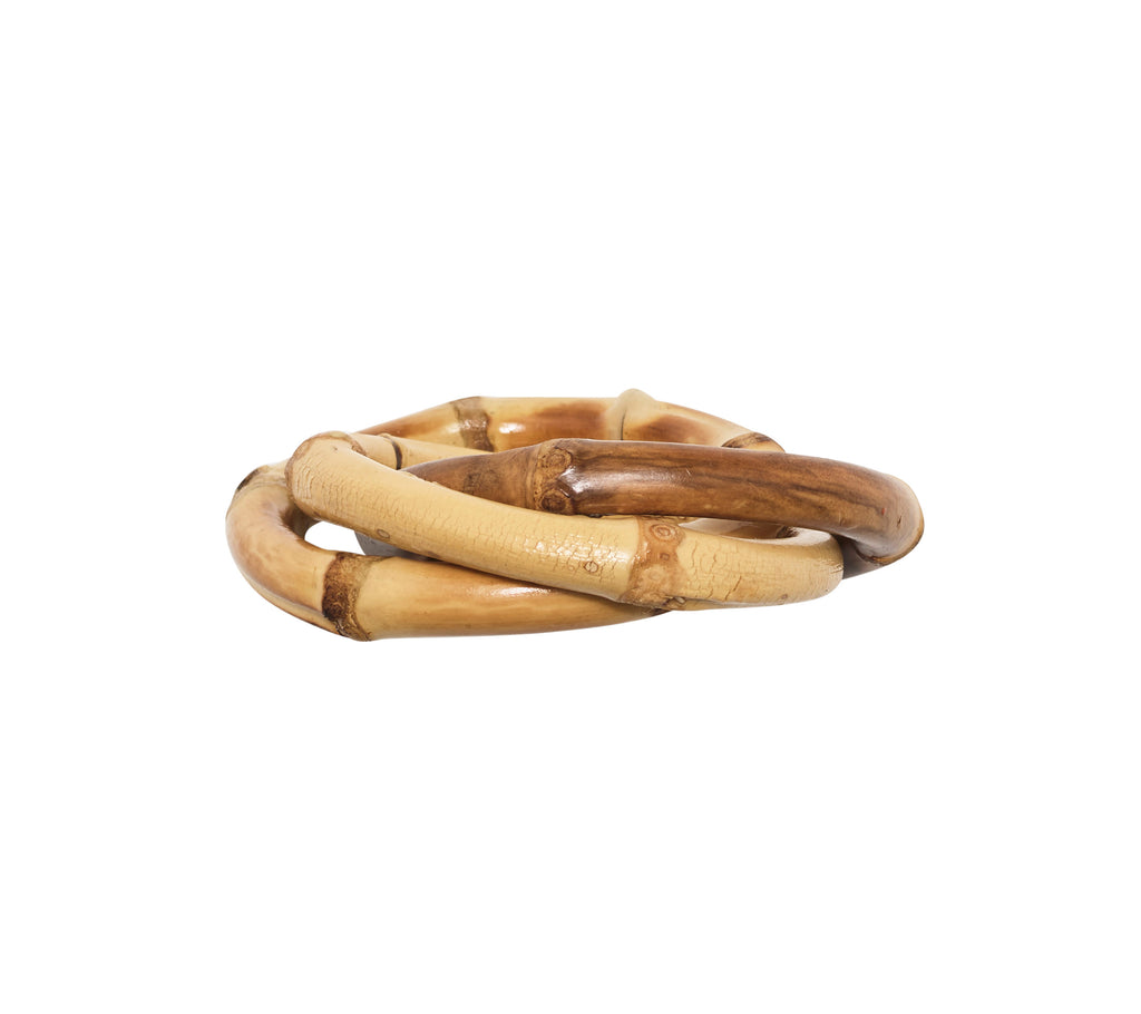 Bamboo Trinity Napkin Ring in Natural, Set of 4