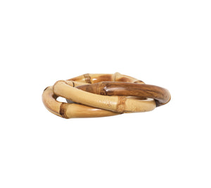 Bamboo Trinity Napkin Ring in Natural, Set of 4