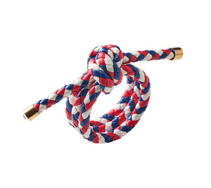 Rope Knot Napkin Ring in Red, White, Blue, Set of 4