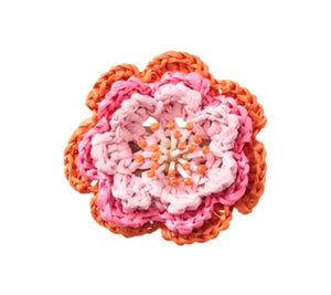 Pareo Napkin Ring in Pink & Orange, Set of 4