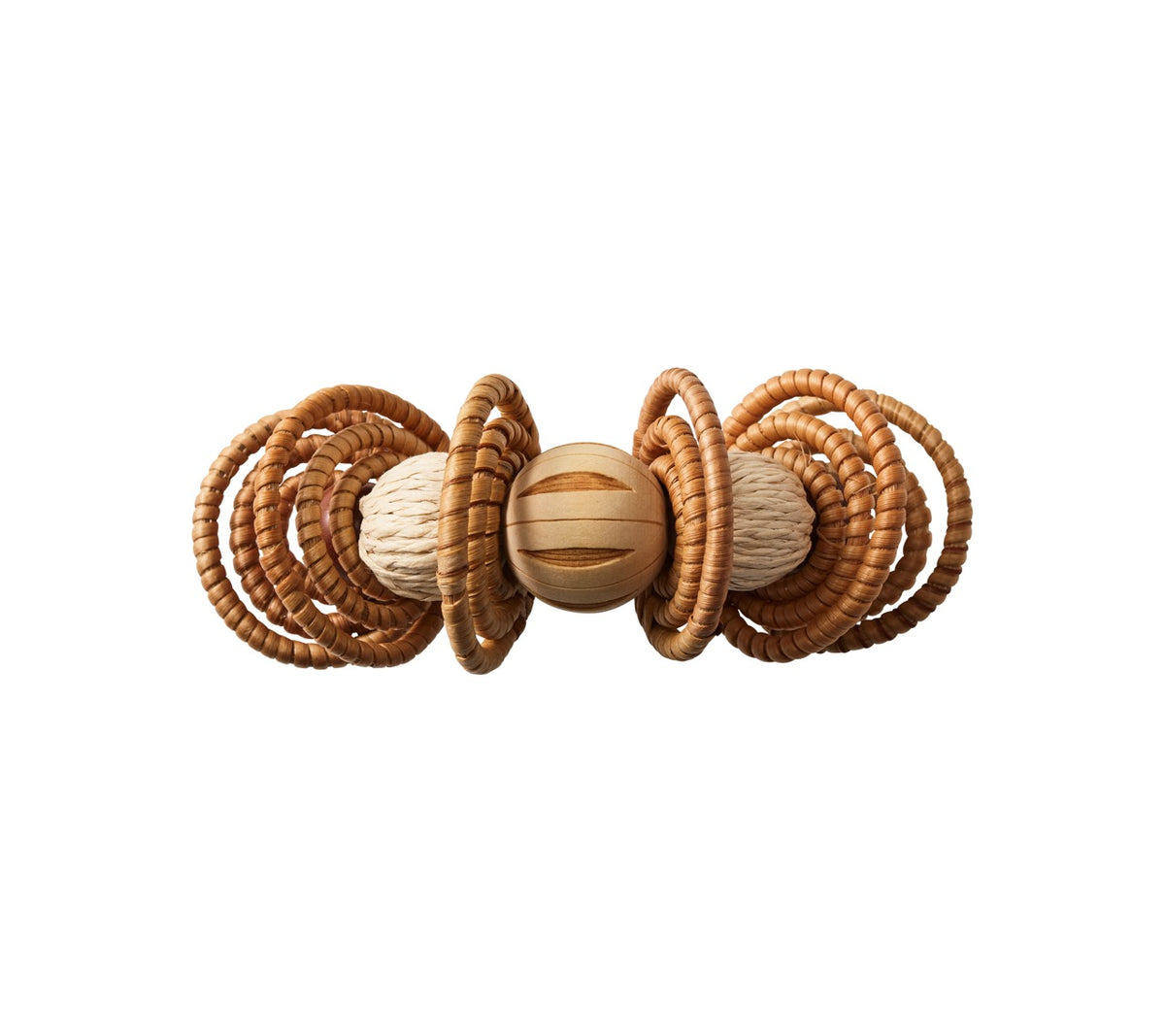 Calypso Napkin Ring in Natural & Brown, Set of 4