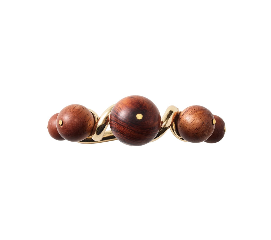 Bois Napkin Ring in Brown & Gold, Set of 4