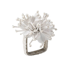 Kim Seybert, Inc.Starburst Napkin Ring in White, Set of 4Napkin Rings