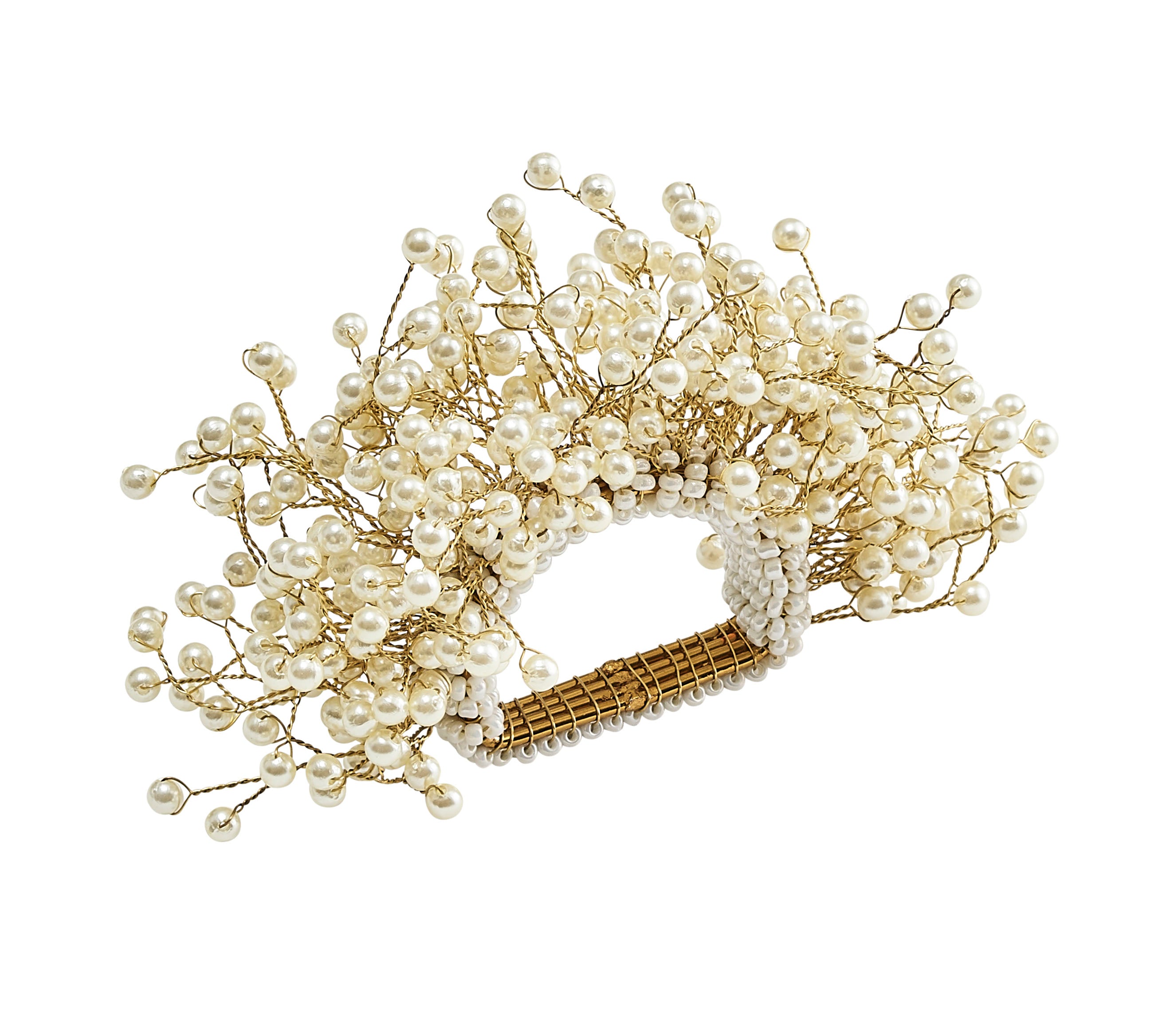 Spray Napkin Ring in Pearl, Set of 4