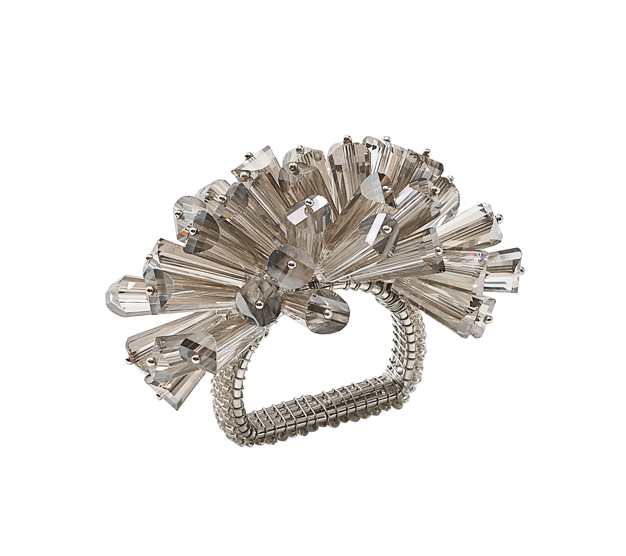 Dazzle Napkin Ring in Smoke, Set of 4