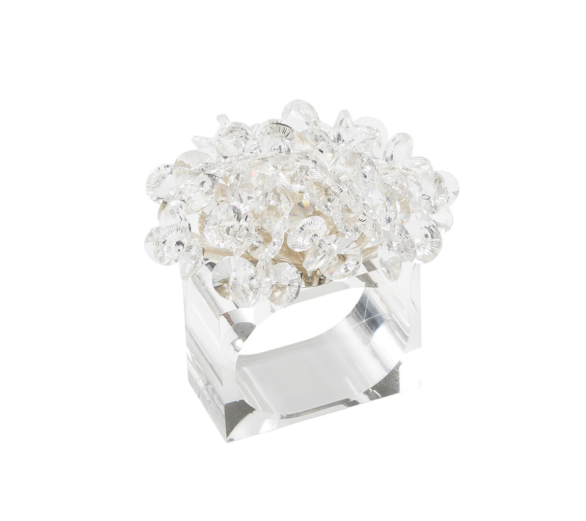 Aster Napkin Rings in Crystal, Set of 4