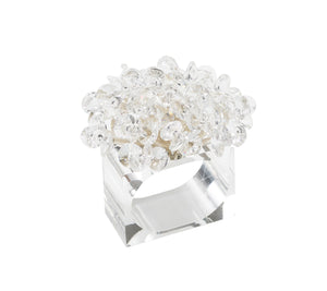 Aster Napkin Rings in Crystal, Set of 4