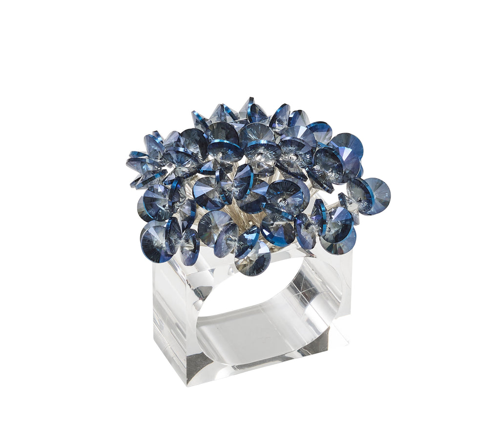 Aster Napkin Ring in Midnight, Set of 4