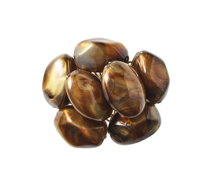 Bonton Napkin Ring in Brown & Gold, Set of 4