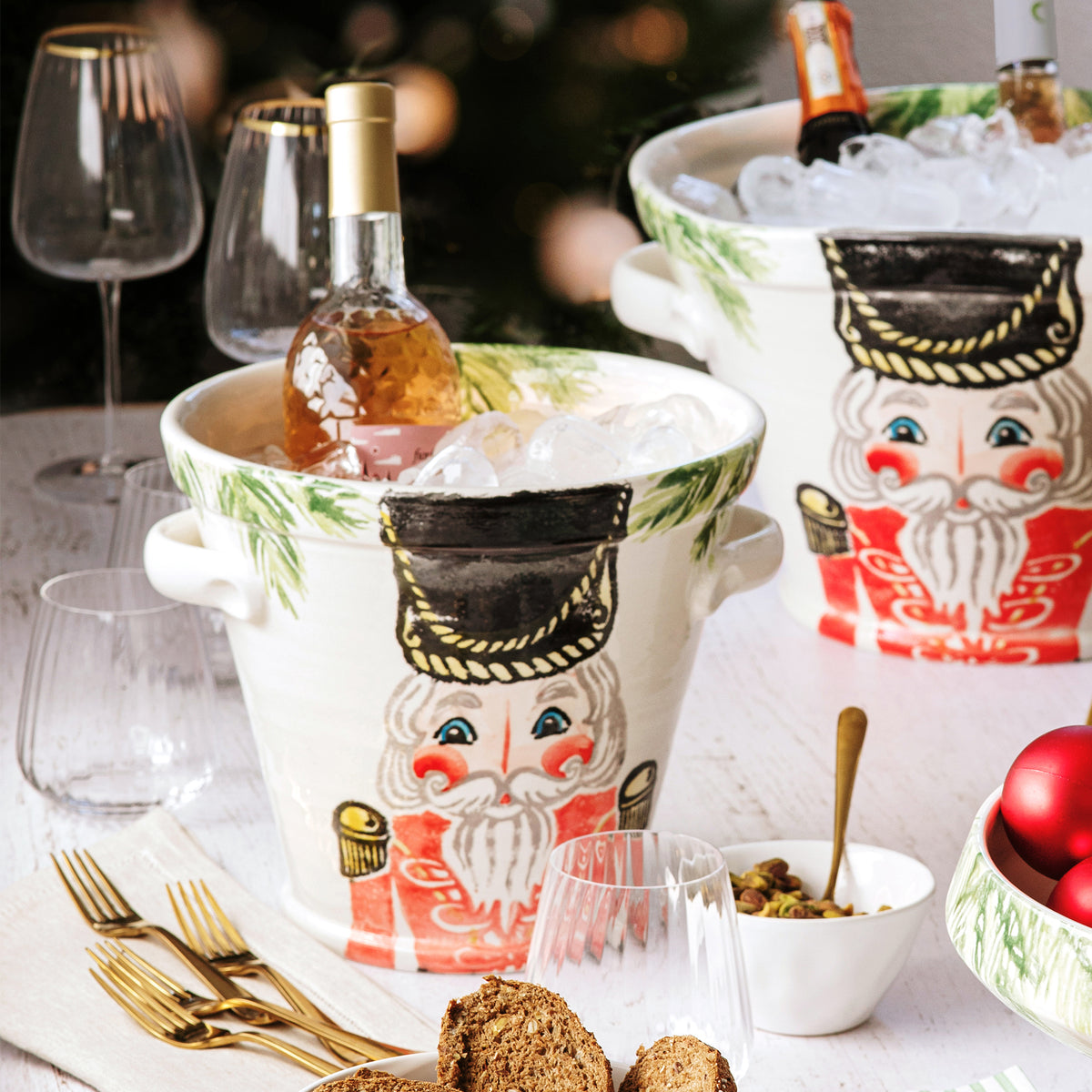 Nutcrackers Ice Bucket in Red