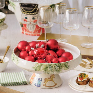 Nutcrackers Pedestal Fruit Bowl in Green