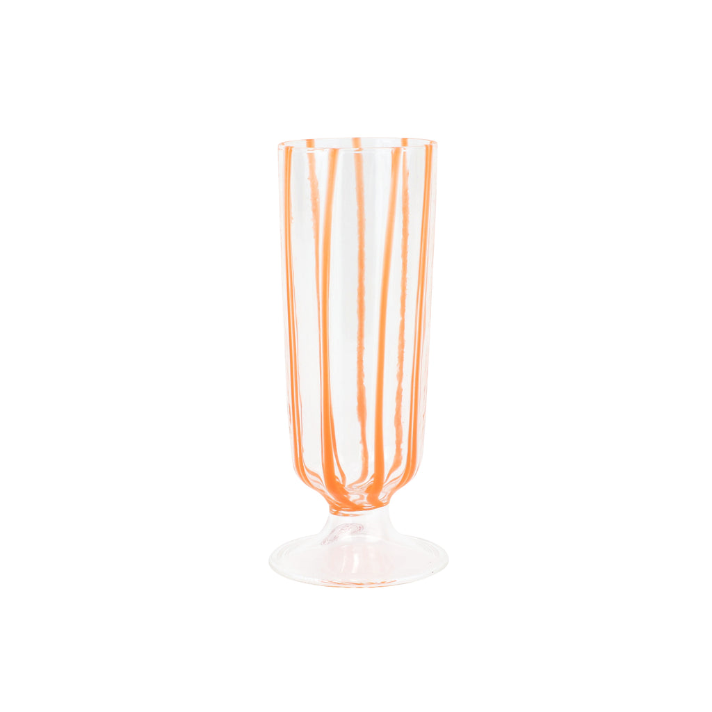Nuovo Stripe Champagne Glass in Orange