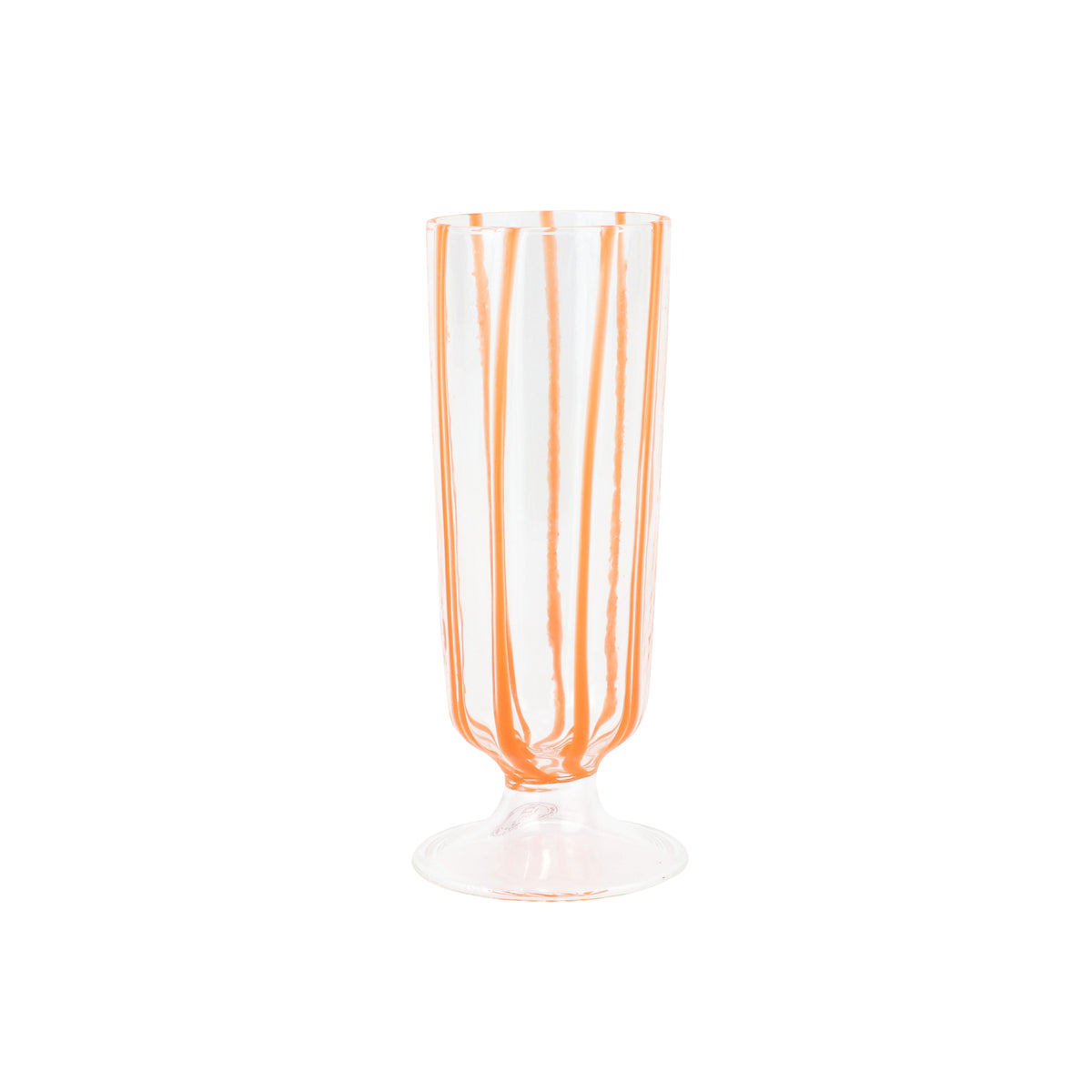 Nuovo Stripe Champagne Glass in Orange