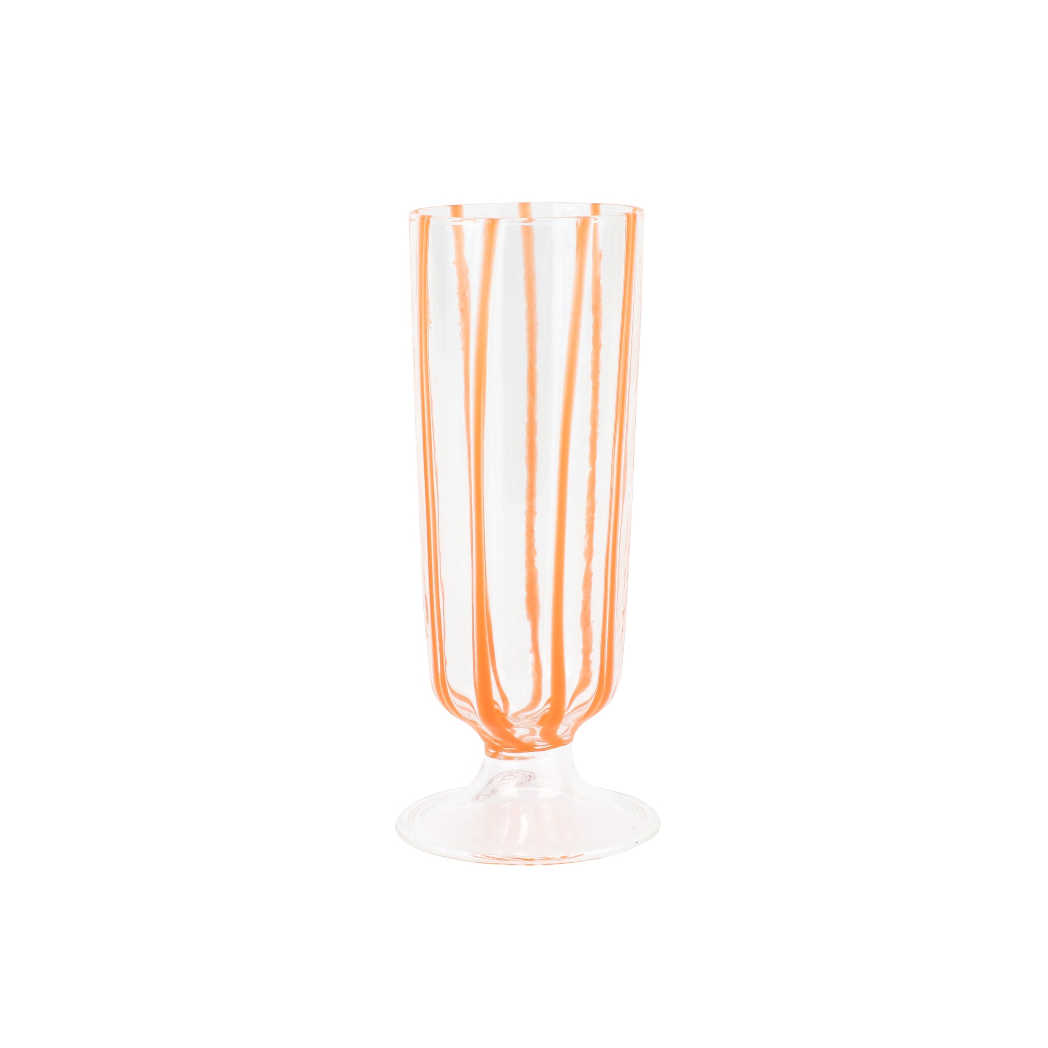Nuovo Stripe Champagne Glass in Orange