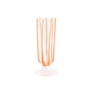 Nuovo Stripe Champagne Glass in Orange
