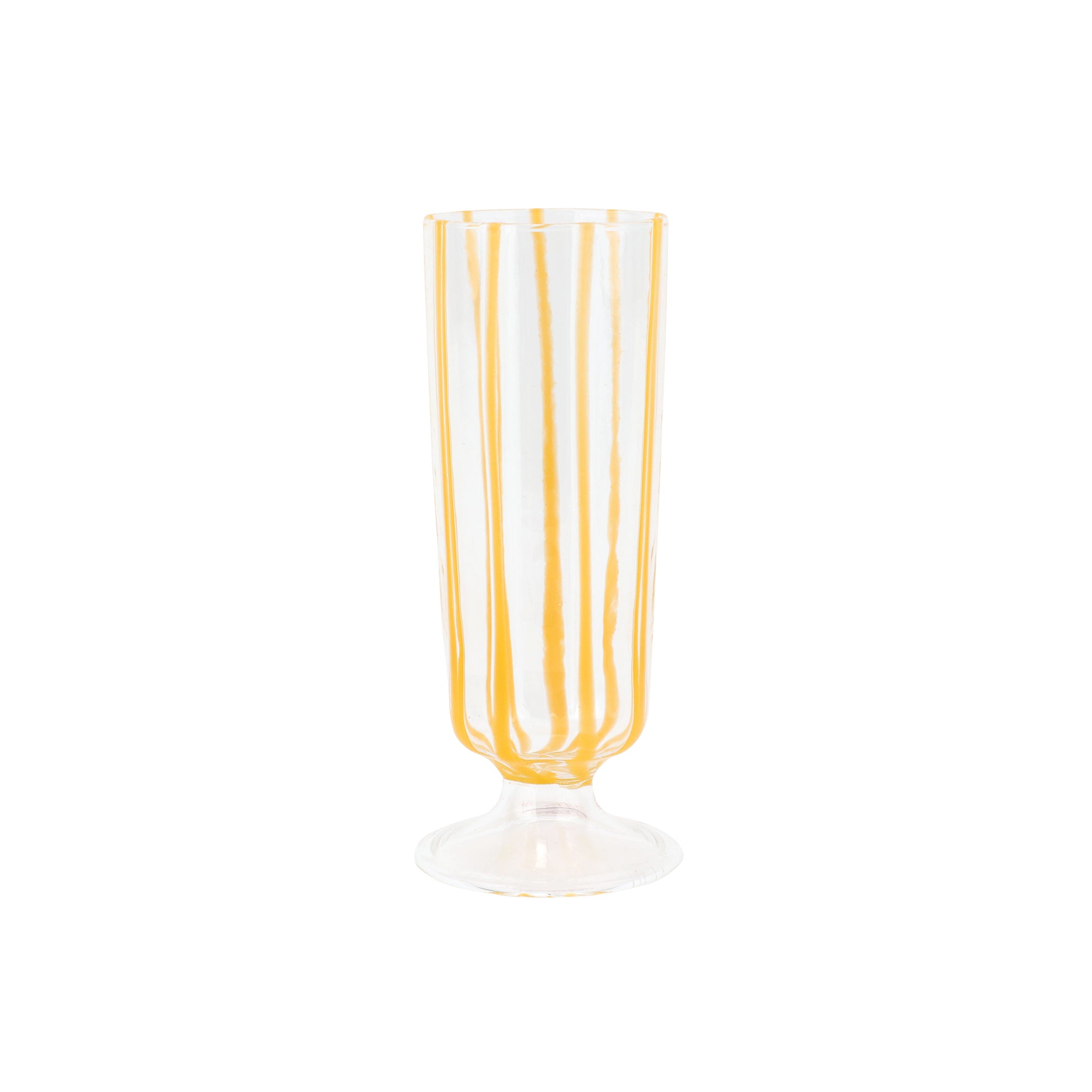 Nuovo Stripe Champagne Glass in Yellow