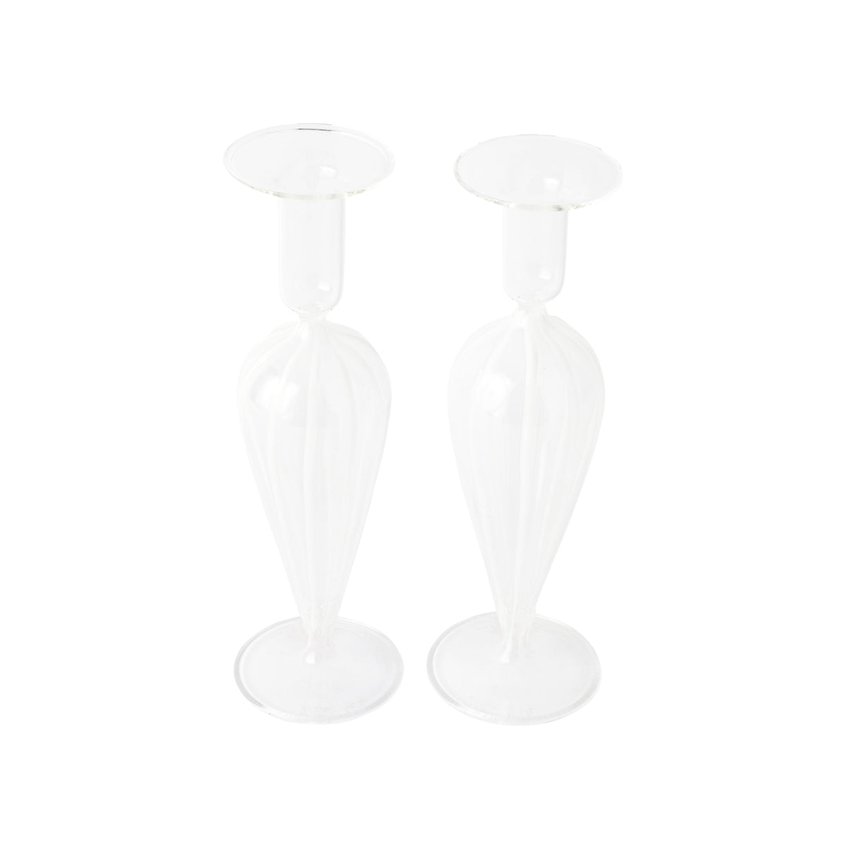 Nuovo Stripe Candlesticks, Set of 2