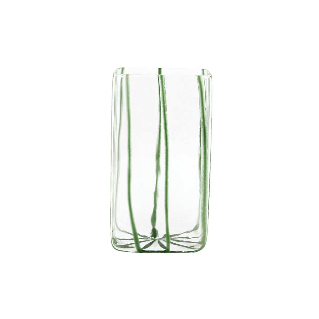Nuovo Stripe Green Square Vase