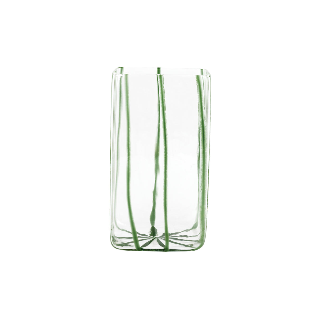 Nuovo Stripe Green Square Vase