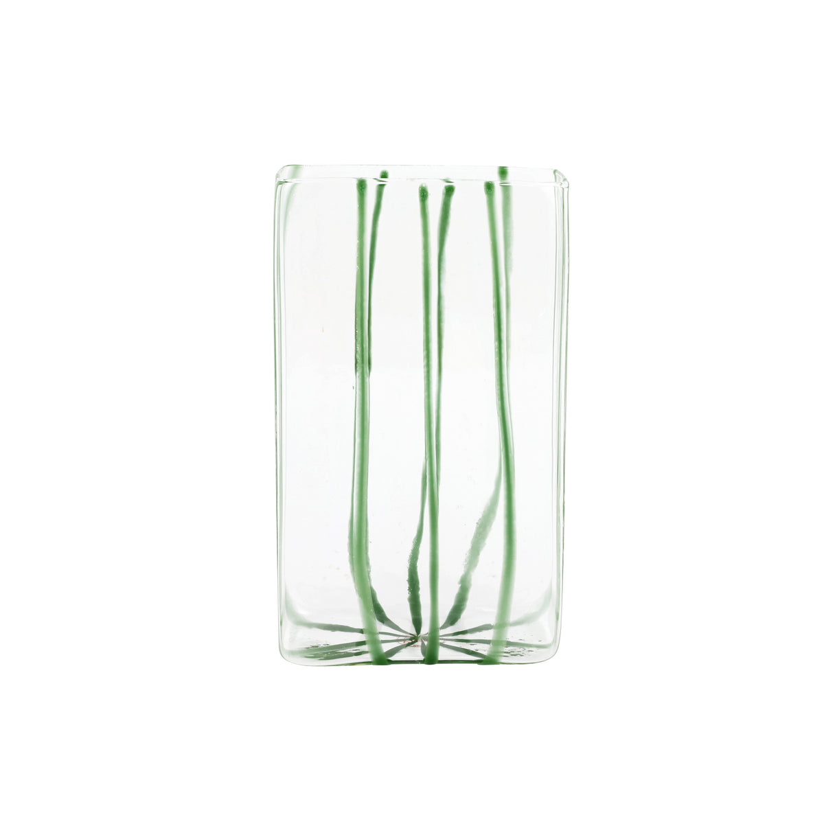 Nuovo Stripe Green Rectangular Vase