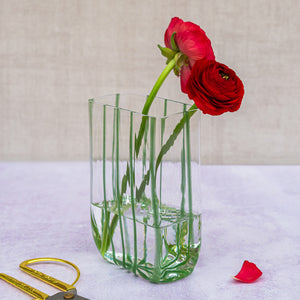 Nuovo Stripe Green Rectangular Vase