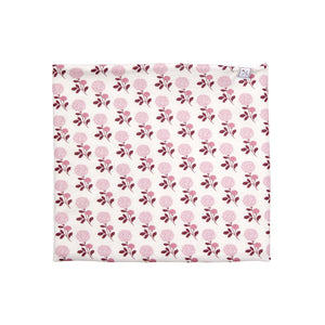 Kids and women's pink floral hydrangea fleece neck warmer for boys and girls, made with soft, breathable fabric to keep necks warm during outdoor play, skiing, and winter snow activities