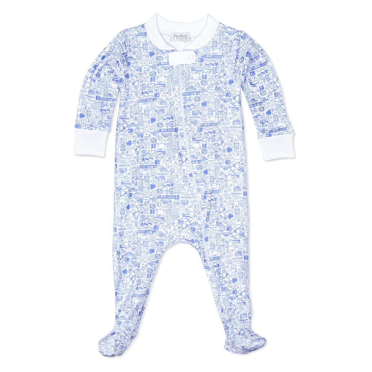 Joy Street Kids New York City Zip Onesie, blue