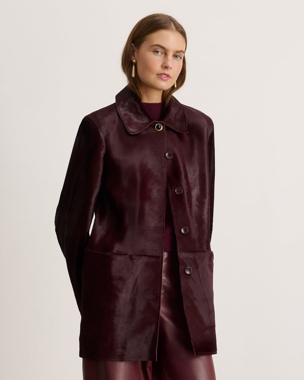 Nadia Coat in Deep Redwood