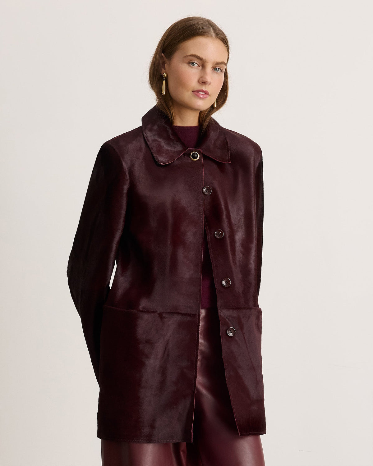 Nadia Coat in Deep Redwood
