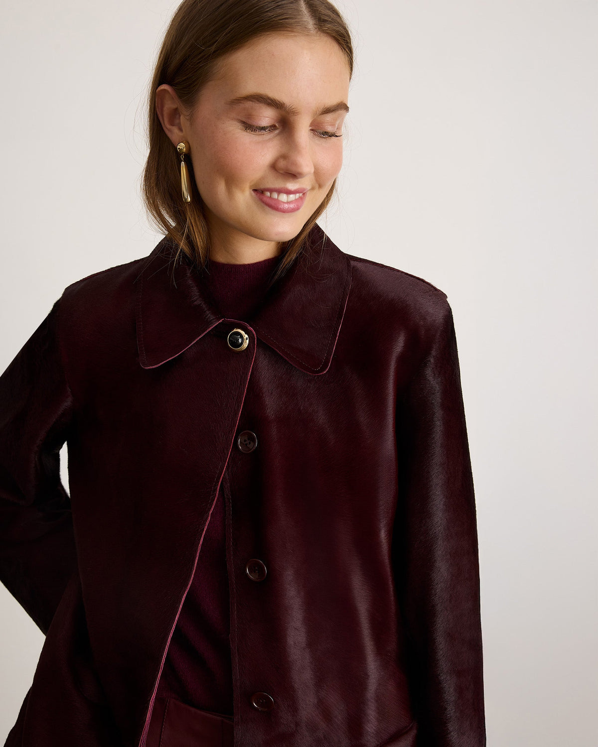 Nadia Coat in Deep Redwood