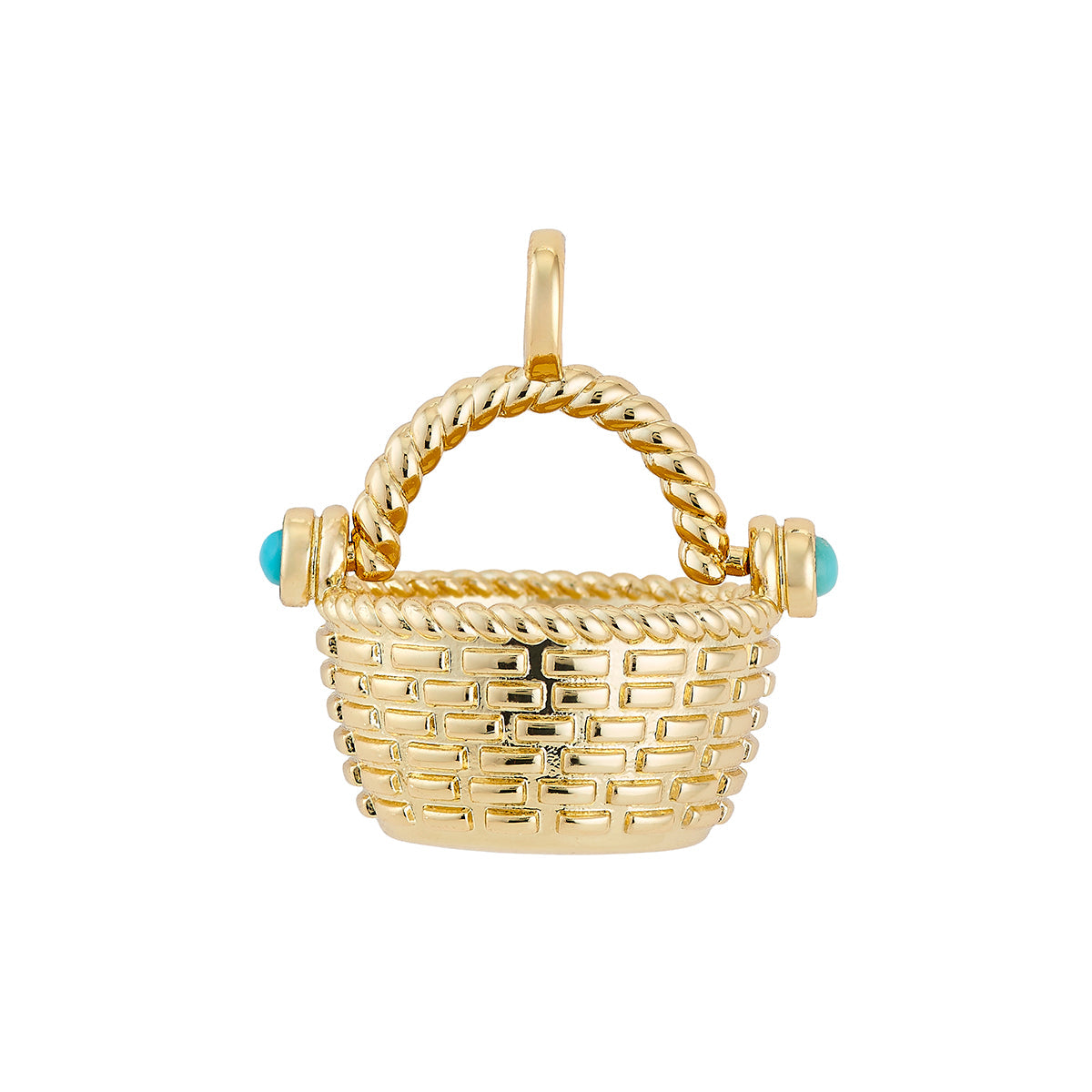 Nantucket Basket Charm with Turquoise