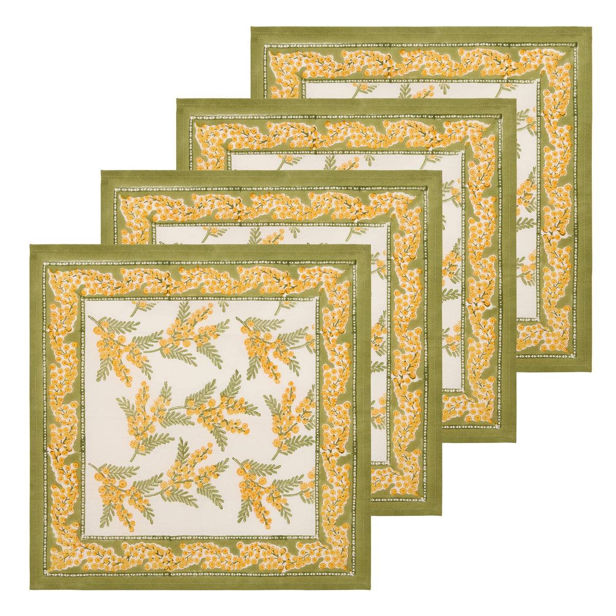 Mimosa Green & Yellow Napkins, Set of 6