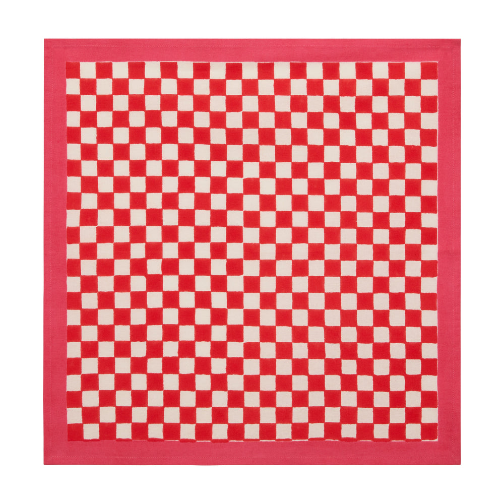 Gingham Check Red/Pink Napkins, Set of 4