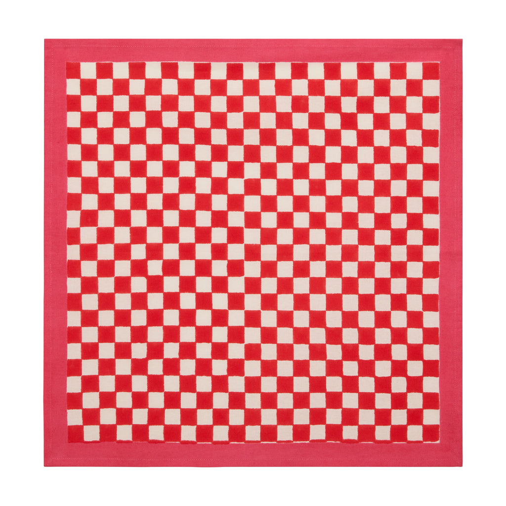 Gingham Check Red/Pink Napkins, Set of 4
