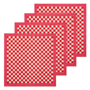 Gingham Check Red/Pink Napkins, Set of 4