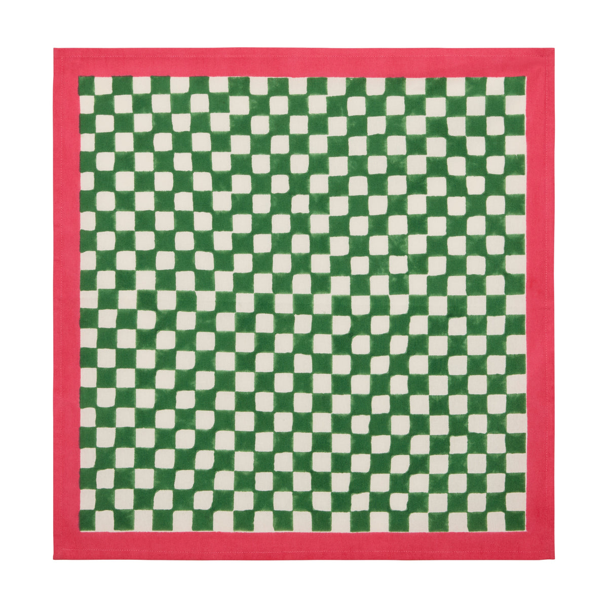 Gingham Check Green/Pink Napkins, Set of 4