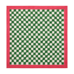 Gingham Check Green/Pink Napkins, Set of 4