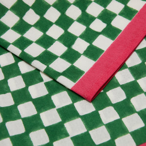 Gingham Check Green/Pink Napkins, Set of 4