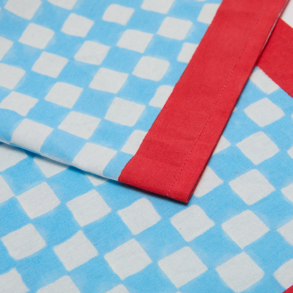 Gingham Check Blue/Red Napkins, Set of 4