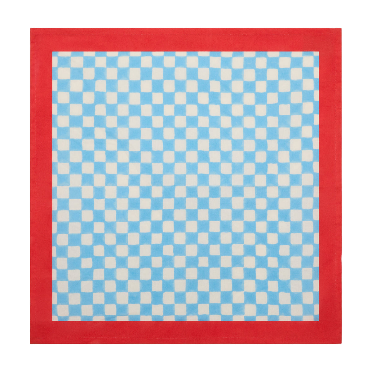 Gingham Check Blue/Red Napkins, Set of 4
