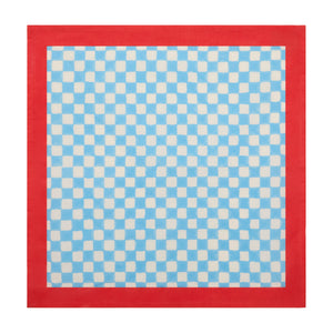 Gingham Check Blue/Red Napkins, Set of 4