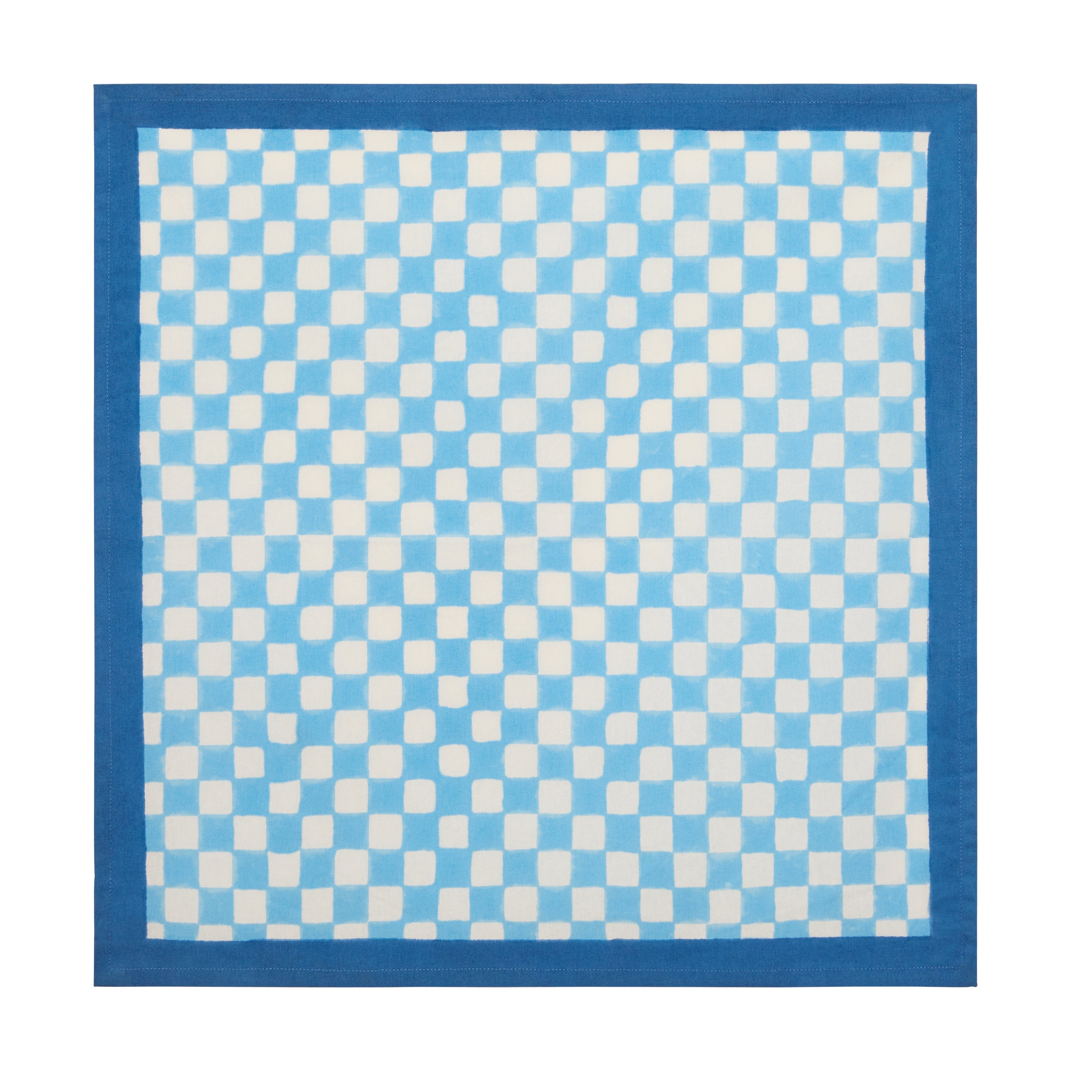 Gingham Check Blue/Blue Napkins, Set of 4