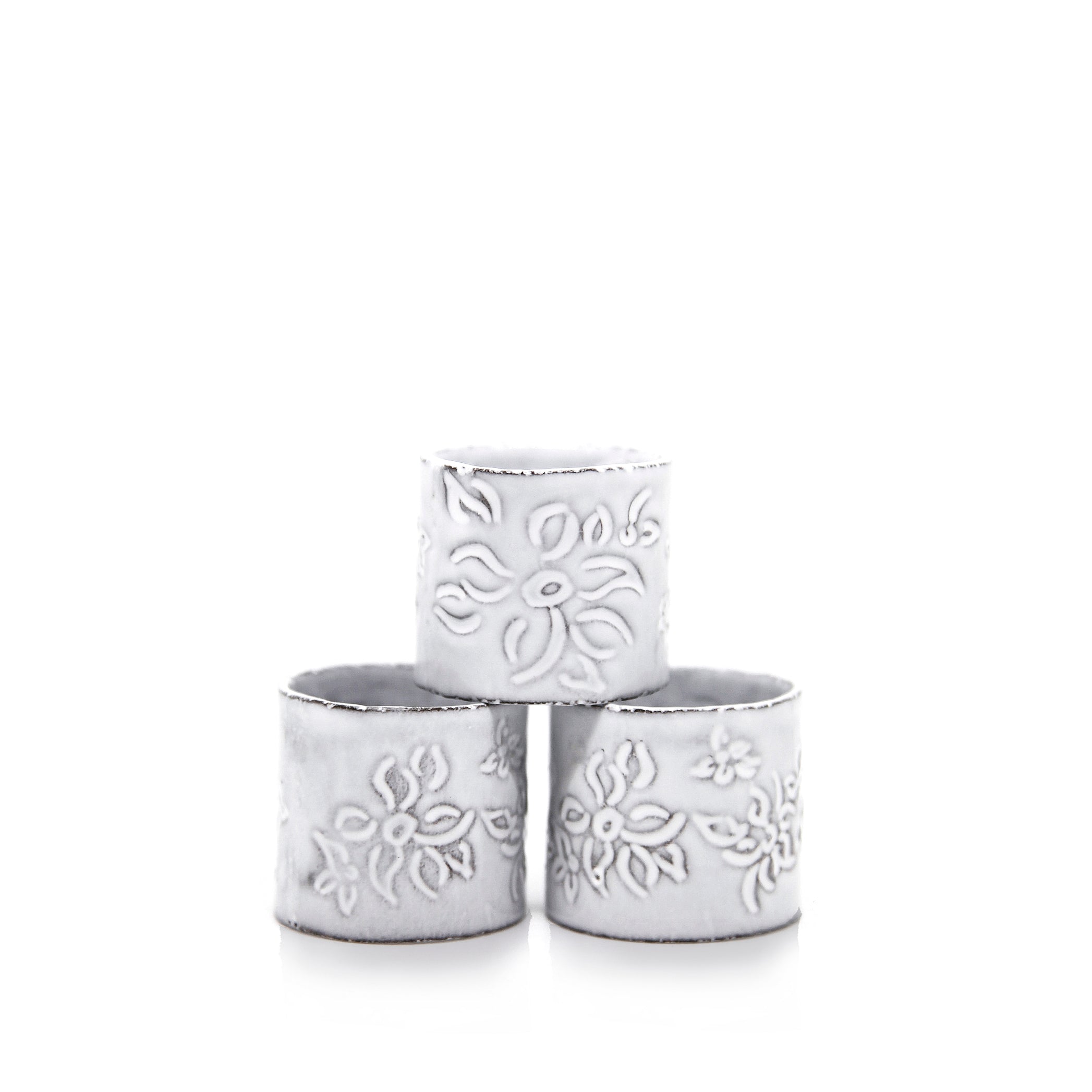 Astier de Villatte x Summerill & Bishop Napkin Ring with Falling Flower