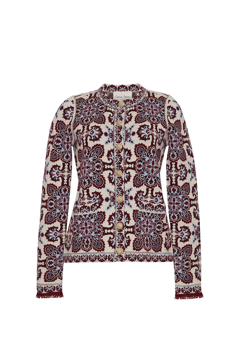 Nara Jacket in Vintage Scarf Ivory