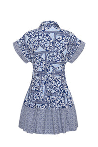 Nash Mini Dress in Heart Tile Navy