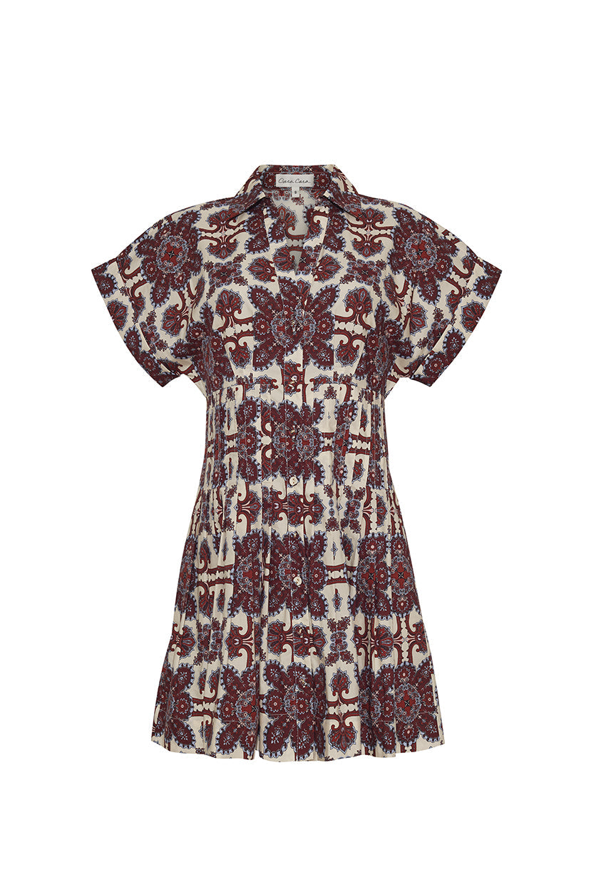 Nash Mini Dress in Vintage Tile Berry
