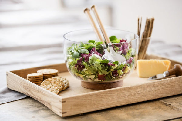Nature Salad Bowl with Oak Trivet