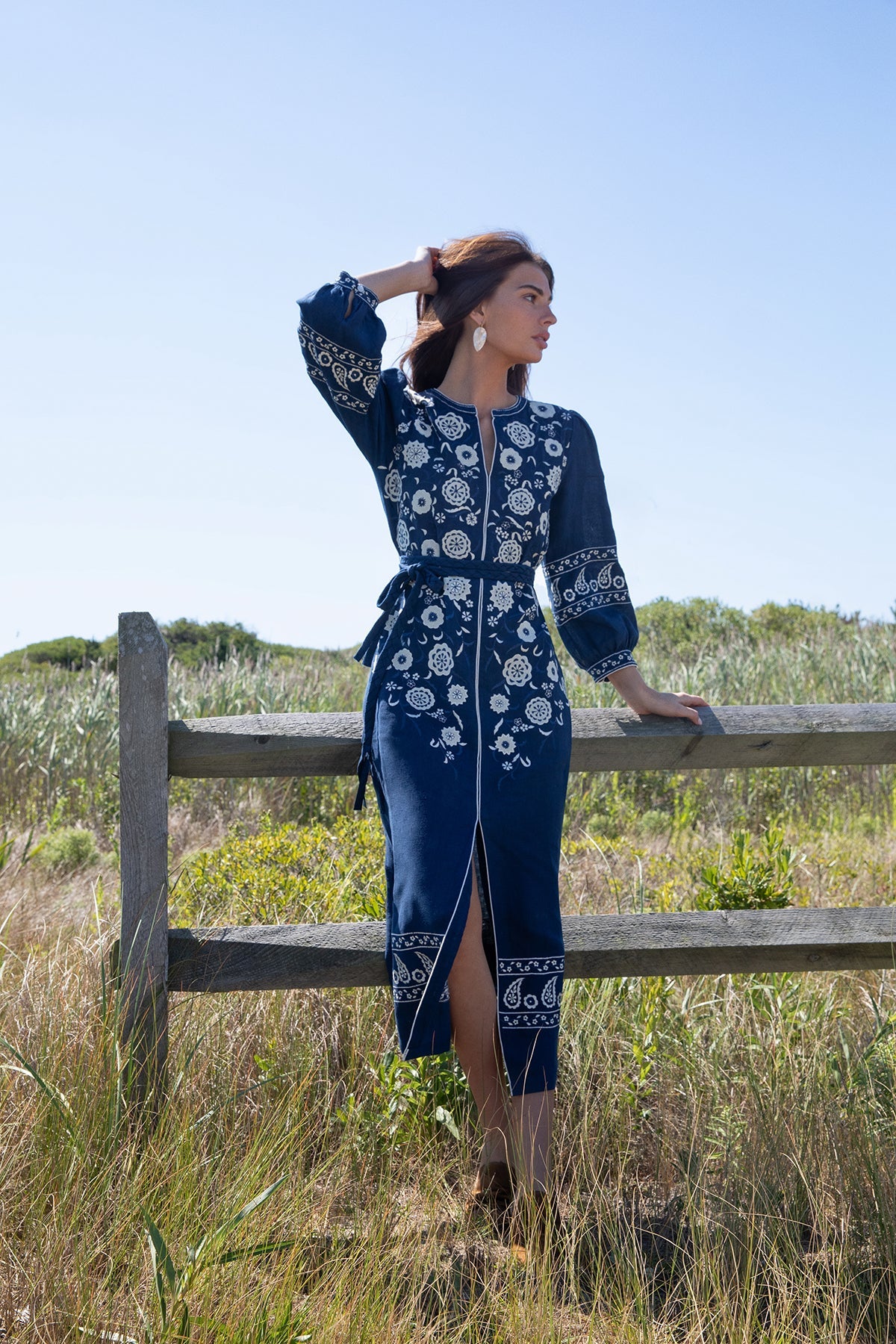 Navy Blythe Belted Dress