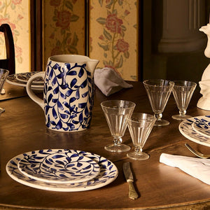 Navy Blue Scroll Side Plates, Set of 4